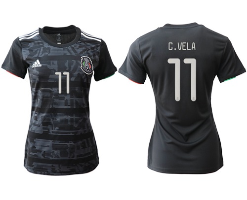 Women's Mexico #11 C.Vela Home Soccer Country Jersey